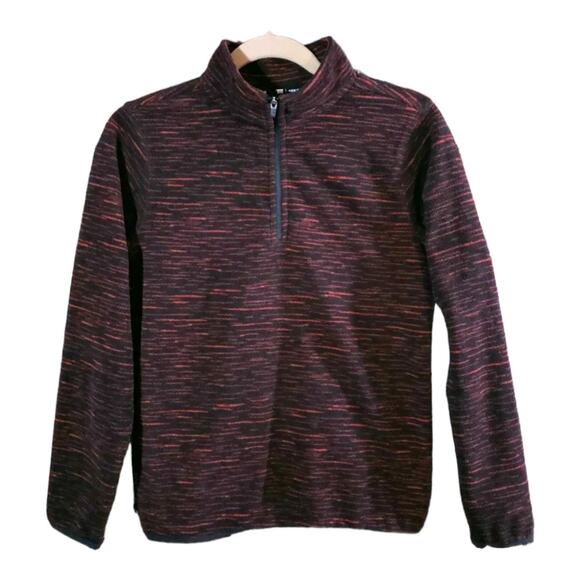 Tek Gear Red Spacedye 1/4 Zip Fleece Pullover Outdoors Baselayer Boys' L 14/16 - Picture 1 of 6
